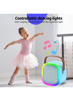 DMG TECH Mini Karaoke Machine Portable Bluetooth Speaker With Wireless Microphone Magic Voices And Colorful Led Lights Wireless Bluetooth Karaoke Microphon For For Kids And Adults Blue  - Image 3