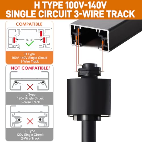 AIBISOD 10W H Track Lighting Heads, Dimmable LED Track Lighting Heads Fixtures Bright 3000K Warm White Track Light Head for Accent Task Art, Flicker Free CRI90+ 24° 900lm (Black, 10W - 4 Pack) - Image 2