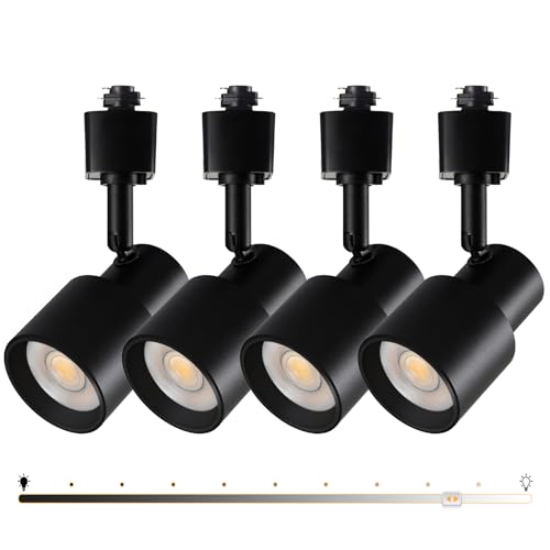 AIBISOD 10W H Track Lighting Heads, Dimmable LED Track Lighting Heads Fixtures Bright 3000K Warm White Track Light Head for Accent Task Art, Flicker Free CRI90+ 24° 900lm (Black, 10W - 4 Pack) - Image 1