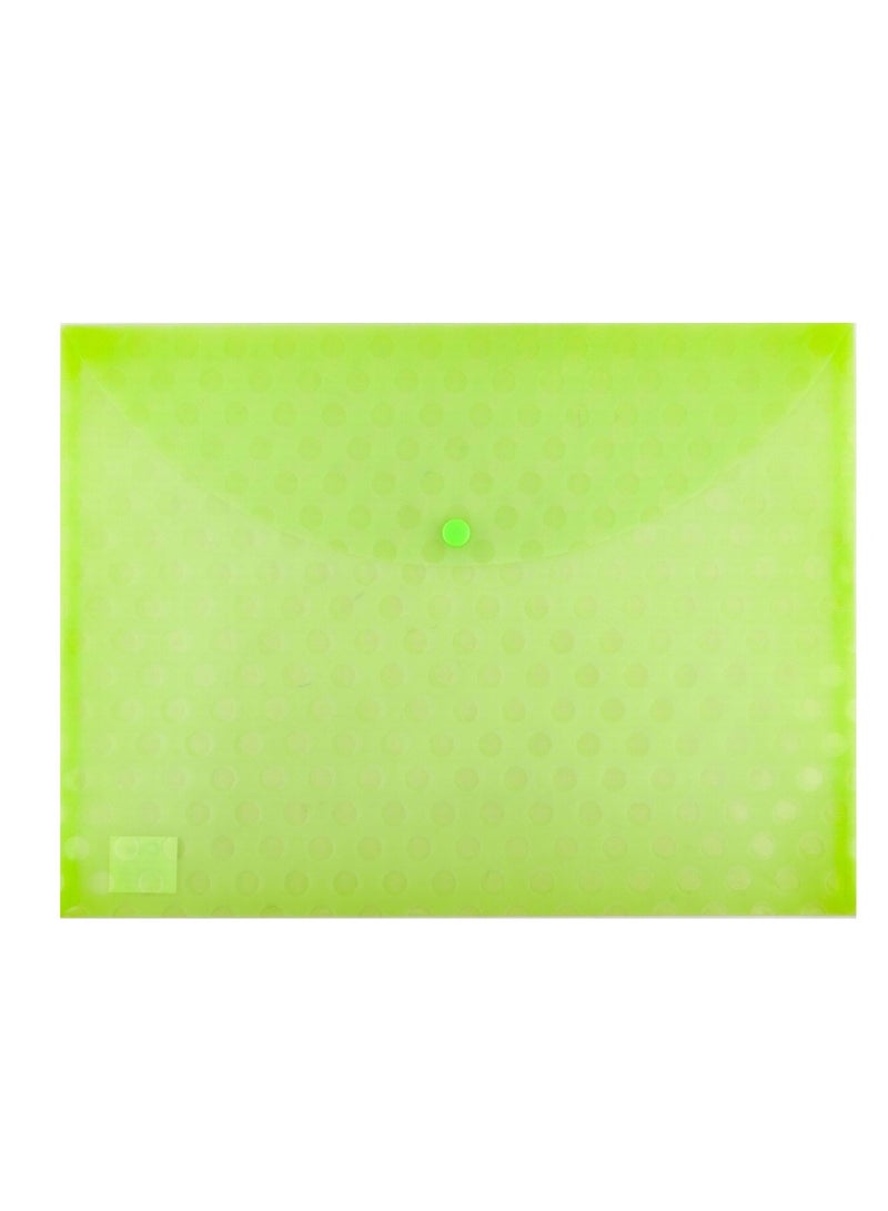 CLIPP 12-Piece Clear Document Bag With Button Closure Green - Image 2