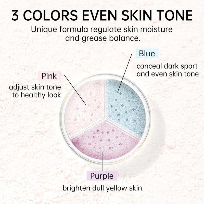 CATKIN Loose Setting Powder - Translucent Shimmer Finishing Powder, 3 Colors Even Skin Tone, Oil Control Makeup Pore Minimizing Powder with Velour Puff (0.42oz, C03 Shimmer for Dry Skin) - Image 2