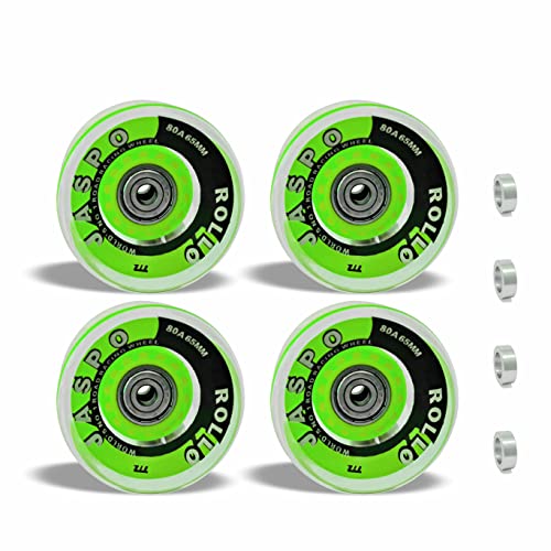 Jaspo Roller/Quad Skate, Inline Wheels With Bearings for Skating and Skateboard - Multipack (Green, 65 mm, Pack of 8) - Image 2