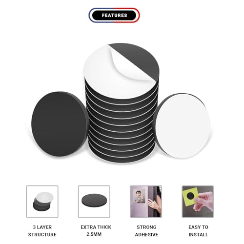 iCONY Self Adhesive Magnetic Circle, 1 inch/2.5cm Dia, 2.5mm Thick, Arts and Crafts, Office Magnet, School MagnetI Fridge Magnet etc (25 PCS) - Image 3