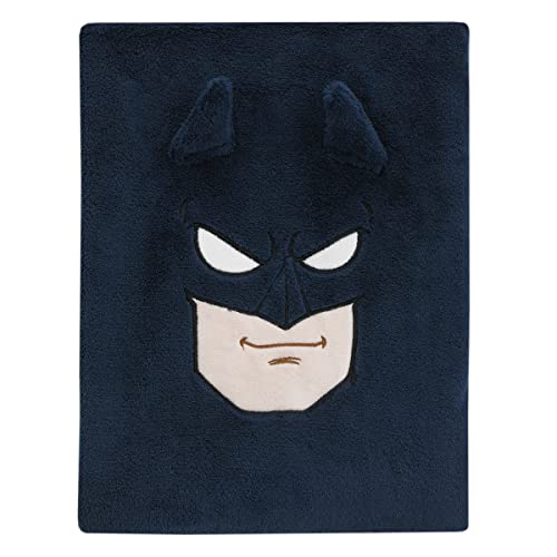 NoJo Warner Brothers Batman The Caped Crusader Navy, Gray and Yellow Batman Character Shaped Blanket - Image 4