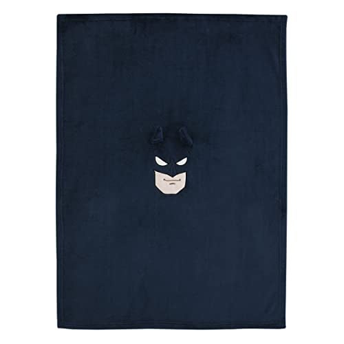 NoJo Warner Brothers Batman The Caped Crusader Navy, Gray and Yellow Batman Character Shaped Blanket - Image 5