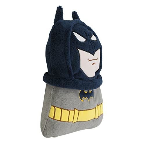 NoJo Warner Brothers Batman The Caped Crusader Navy, Gray and Yellow Batman Character Shaped Blanket - Image 2