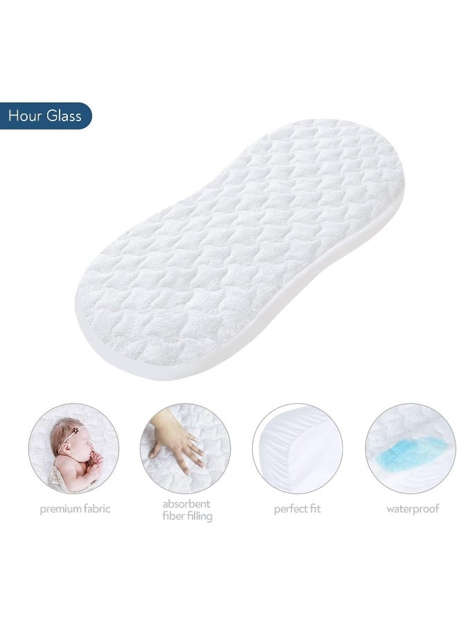 Magik & Kover Magik & Kover Bassinet Mattress Pad Cover-Fits for Halo BassiNest Swivel, Glide, Flex, Luxe Premiere Series Sleeper, Waterproof Quilted Bassinet Mattress Protector 2 Pack, Cotton Terry Surface  - Image 2