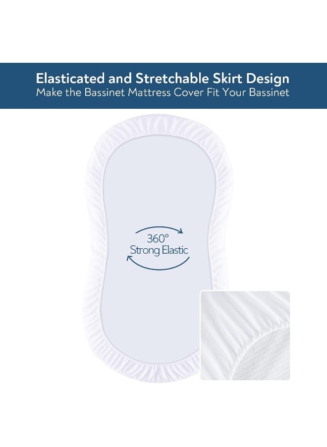 Magik & Kover Magik & Kover Bassinet Mattress Pad Cover-Fits for Halo BassiNest Swivel, Glide, Flex, Luxe Premiere Series Sleeper, Waterproof Quilted Bassinet Mattress Protector 2 Pack, Cotton Terry Surface  - Image 4