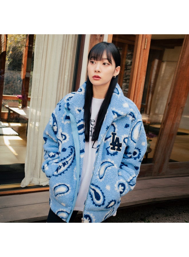 MLB Men'S And Women'S Couple Faux Shearling Jacket Paisley Pattern Warm Casual Autumn Winter Fdi01 - Image 3