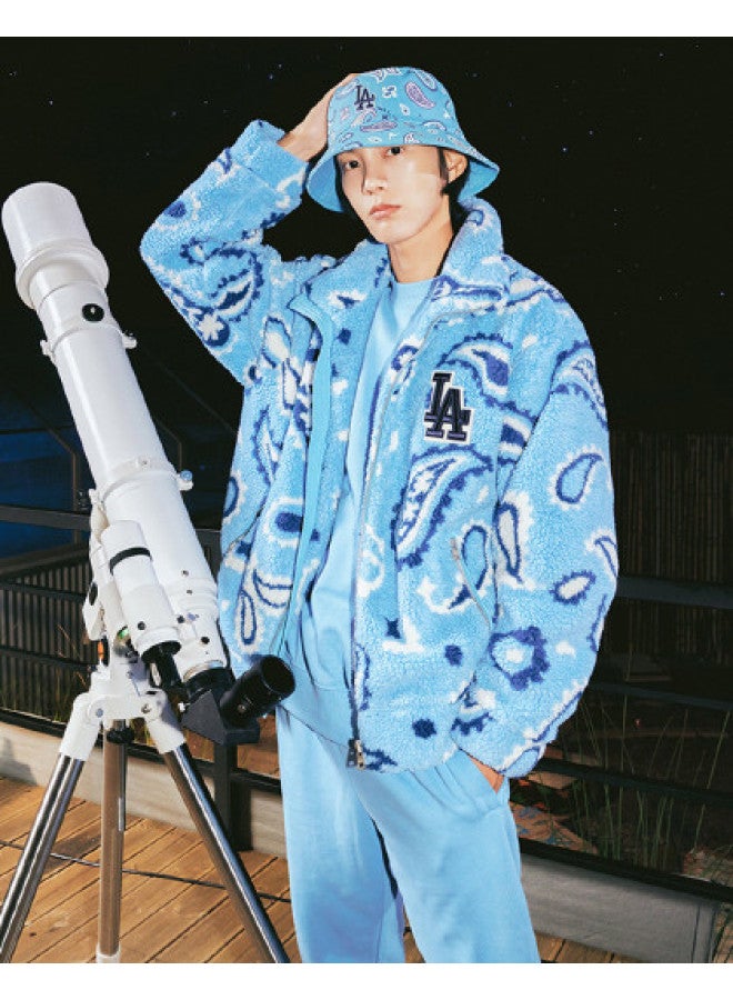 MLB Men'S And Women'S Couple Faux Shearling Jacket Paisley Pattern Warm Casual Autumn Winter Fdi01 - Image 1