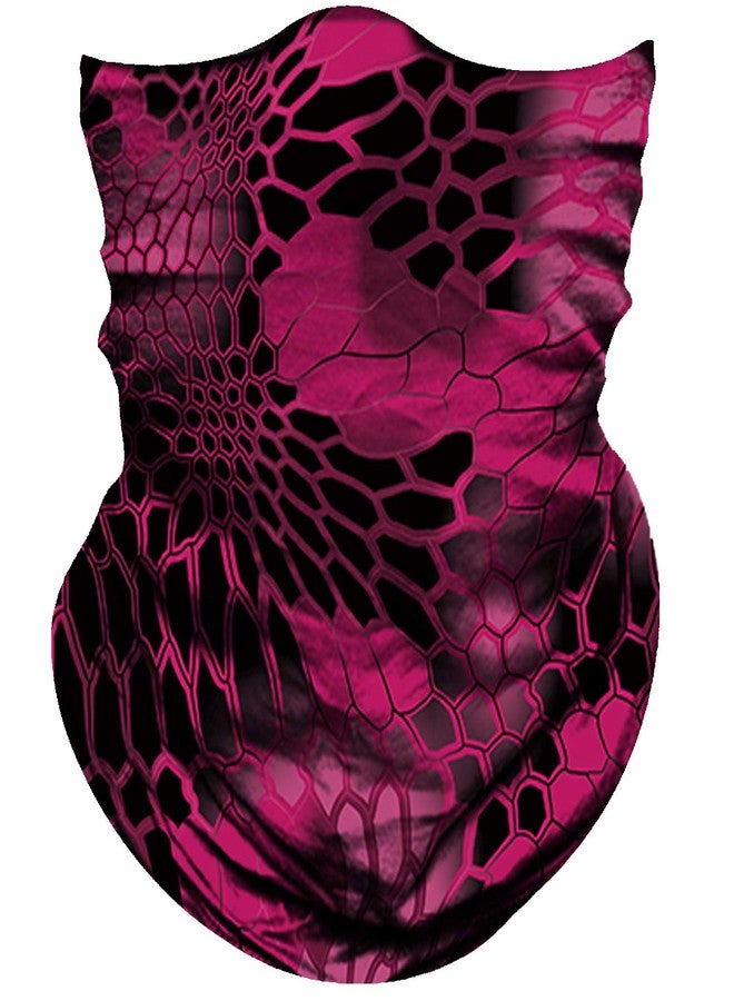 Obacle Bandana Face Mask for Sun Dust Wind Protection Breathable Seamless Face Mask Headband Bandana Women Thin Neck Gaiter for Motorcycle Fishing Hunting Outdoor Sport (Python Skin Black Gray Pink) - Image 1