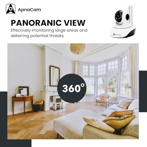 ApnaCam Wi-Fi IP CCTV Security Camera | 360° Rotation | Two-Way Audio | Live Monitoring | Infrared Night Vision | IR LEDs | Multi- User Support | Micro SD Card Support Up-to 64 GB - Image 4