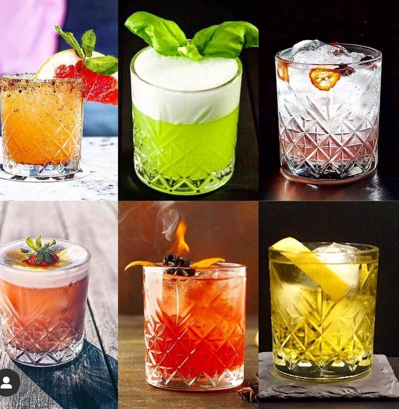 ROSEFINCH Glass Classic Designer Whiskey Touch Glass Heavy Base Rocks Barware Glasses for Scotch Mixed Drinks Wine Bourbon Cocktail Drinks Scotch Glass Clear Set of 6 - Image 5