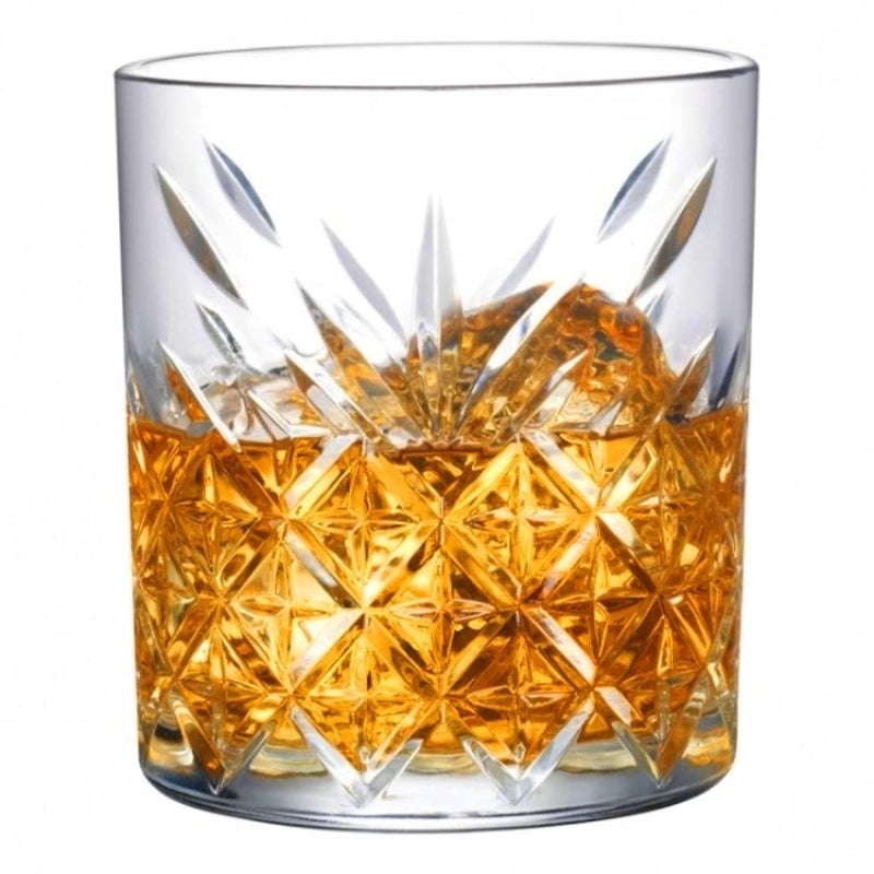 ROSEFINCH Glass Classic Designer Whiskey Touch Glass Heavy Base Rocks Barware Glasses for Scotch Mixed Drinks Wine Bourbon Cocktail Drinks Scotch Glass Clear Set of 6 - Image 1