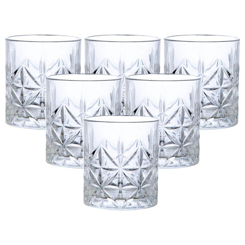 ROSEFINCH Glass Classic Designer Whiskey Touch Glass Heavy Base Rocks Barware Glasses for Scotch Mixed Drinks Wine Bourbon Cocktail Drinks Scotch Glass Clear Set of 6 - Image 4
