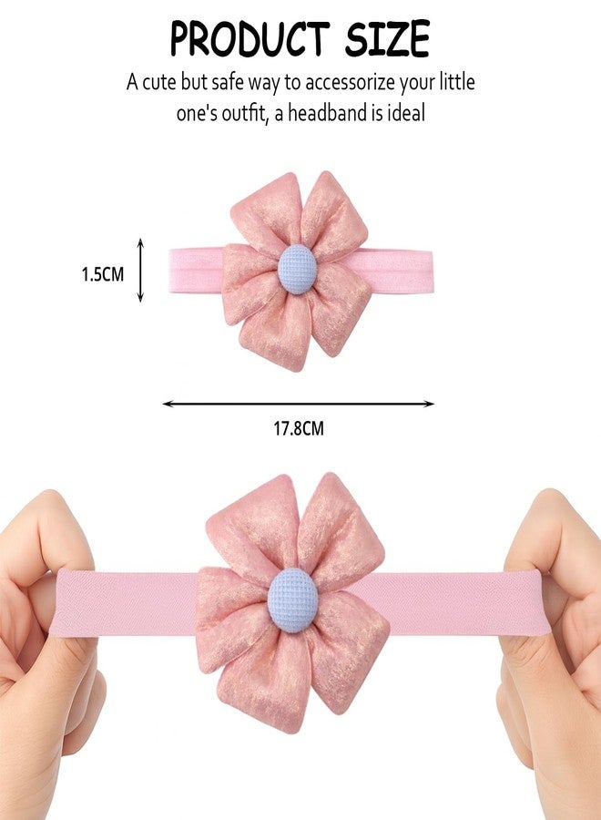 SYGA 3 Pcs Baby Headband Set for Girls 0-3 Years | Soft Elastic Bow & Flower Design | Stretchable Newborn Infant | Comfortable Non-Slip Hair Accessories(STYLE-06) - Image 4