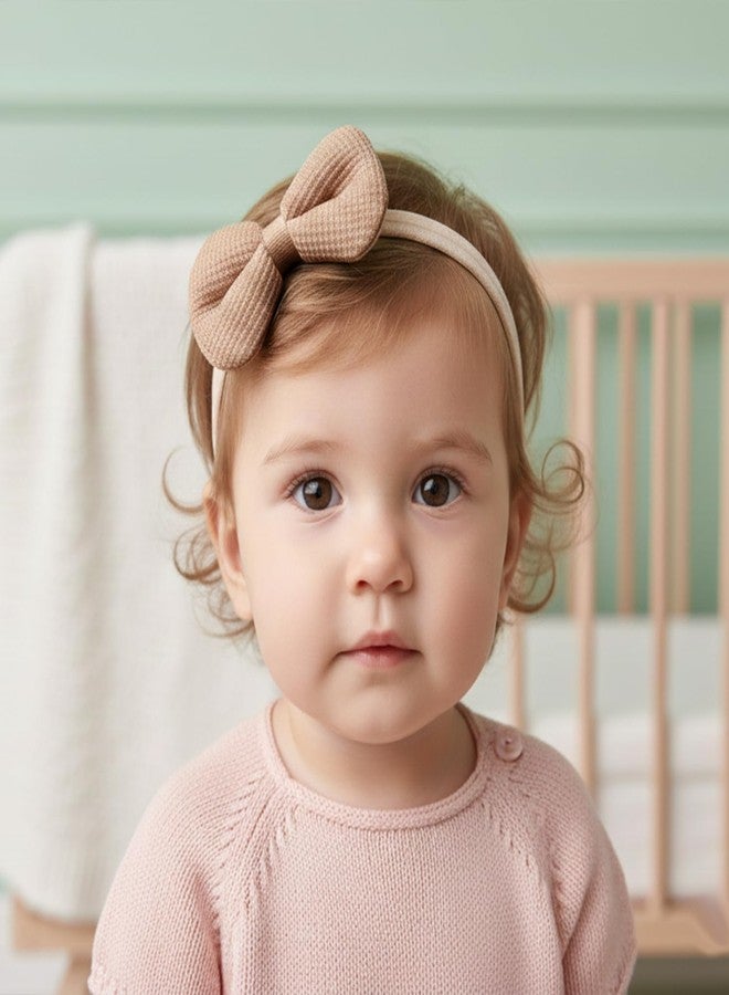 SYGA 3 Pcs Baby Headband Set for Girls 0-3 Years | Soft Elastic Bow & Flower Design | Stretchable Newborn Infant | Comfortable Non-Slip Hair Accessories(STYLE-06) - Image 3