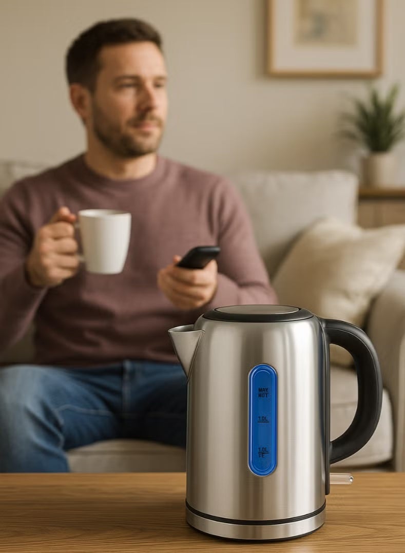 Venus 1.8L Stainless Steel Cordless Electric Kettle – Automatic Top Lid, One-Side Water Level Indicator, Auto Shut-Off, 220W Power – Durable & Safe Hot Water Kettle for Home & Office - Image 5