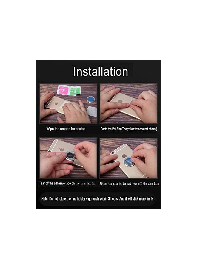 PROMASS حامل حلقة الهاتف 3 عبوات، حامل مغناطيسي للسيارة لهواتف رفيعة للغاية، إطار حلقة الهاتف الأرفع، حامل حلقة الهاتف عالمي قابل للتعديل 360° - Image 4