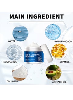 East Moon Men's Age Revive Collagen Facial Cream, Fade Fine Lines, Tighten Skin, Age Rewind Wrinkles Smoothing Gel, Day And Night Skin Care Moisturizing And Tightening Lotion, 30g  - Image 3