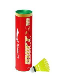 Li-Ning Swift X 100 - Nylon Shuttlecock ( 6 In 1 ) Yellow/Slow 