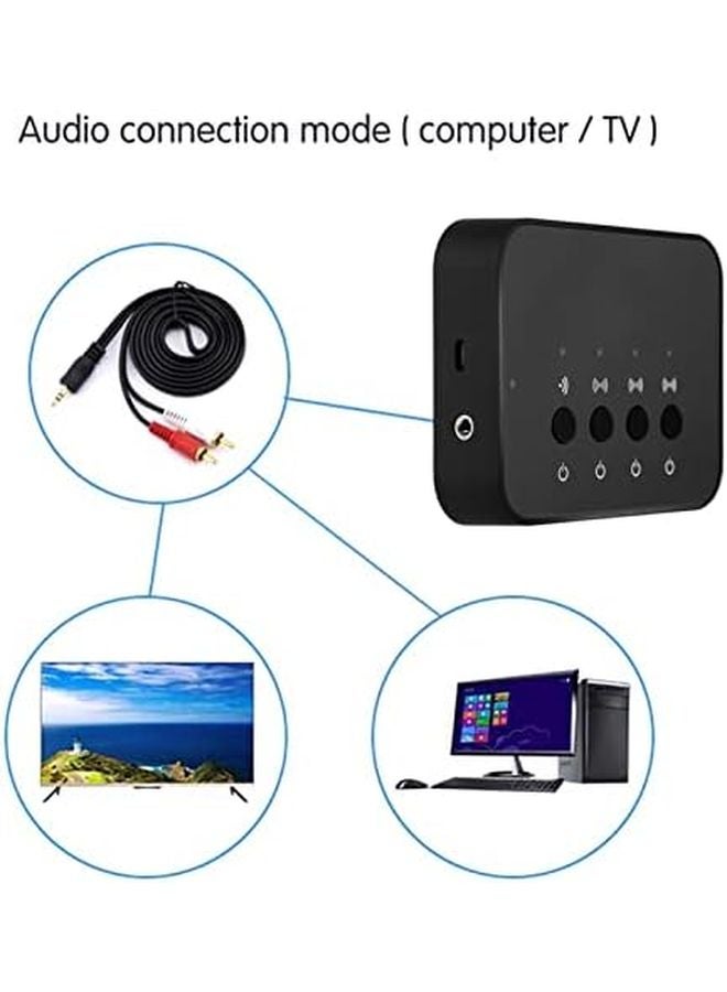 Black Bluetooth 4 0 Audio Transmitter Receiver 3 in 1 Stereo Sharing Adapter - Image 5