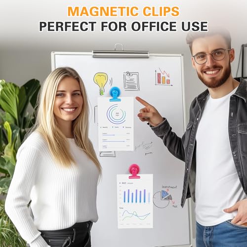 Grtard 12pack Fridge Magnets Refrigerator Magnets Magnetic Clips Heavy Duty Detailed List Display Paper Fasteners on Home& Office & Teacher Must Haves Classroom Organization (Multicolored, 12) - Image 4