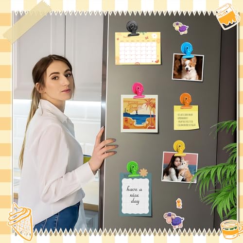 Grtard 12pack Fridge Magnets Refrigerator Magnets Magnetic Clips Heavy Duty Detailed List Display Paper Fasteners on Home& Office & Teacher Must Haves Classroom Organization (Multicolored, 12) - Image 5