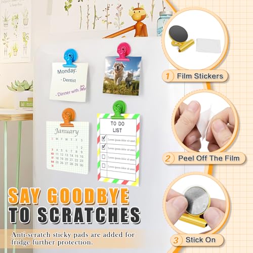 Grtard 12pack Fridge Magnets Refrigerator Magnets Magnetic Clips Heavy Duty Detailed List Display Paper Fasteners on Home& Office & Teacher Must Haves Classroom Organization (Multicolored, 12) - Image 2