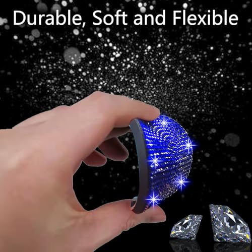 NBTEPEM حامل أكواب السيارة اللامع NBTEPEM 2 قطعة، 2.75 بوصة مضاد للانزلاق ومقاوم للصدمات، أكواب عالمية للسيارة مزينة بالكريستال والخرز للديكور الداخلي للسيارة للنساء (2 قطعة، أزرق) - Image 4