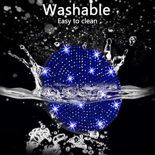 NBTEPEM حامل أكواب السيارة اللامع NBTEPEM 2 قطعة، 2.75 بوصة مضاد للانزلاق ومقاوم للصدمات، أكواب عالمية للسيارة مزينة بالكريستال والخرز للديكور الداخلي للسيارة للنساء (2 قطعة، أزرق) - Image 3