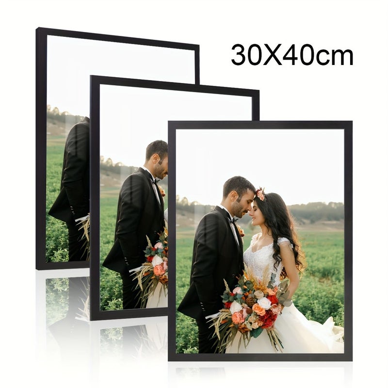 Black 11.81x15.75in Wall Mounted Picture Frame Set for Vertical or Horizontal Display - Image 1