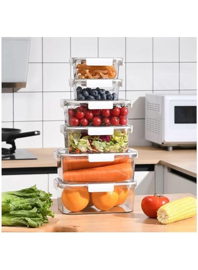 HOOKOR 4 Pack Reusable Food Storage Containers with Lids Airtight - Leakproof Meal-Prep Containers for Kitchen Storage Microwave/Dishwasher Safe (58-02) - Image 1