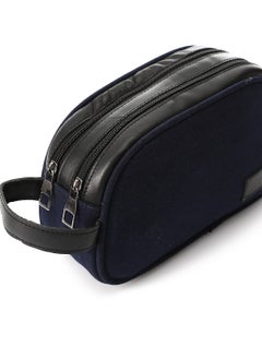 M&O Linen And Genuine Leather Zipped Clutch In navy blue - pzsku/Z397E00A23CF95AC47048Z/45/_/1729293400/2bbe5128-eefe-4d71-8e89-042a6eeafb26