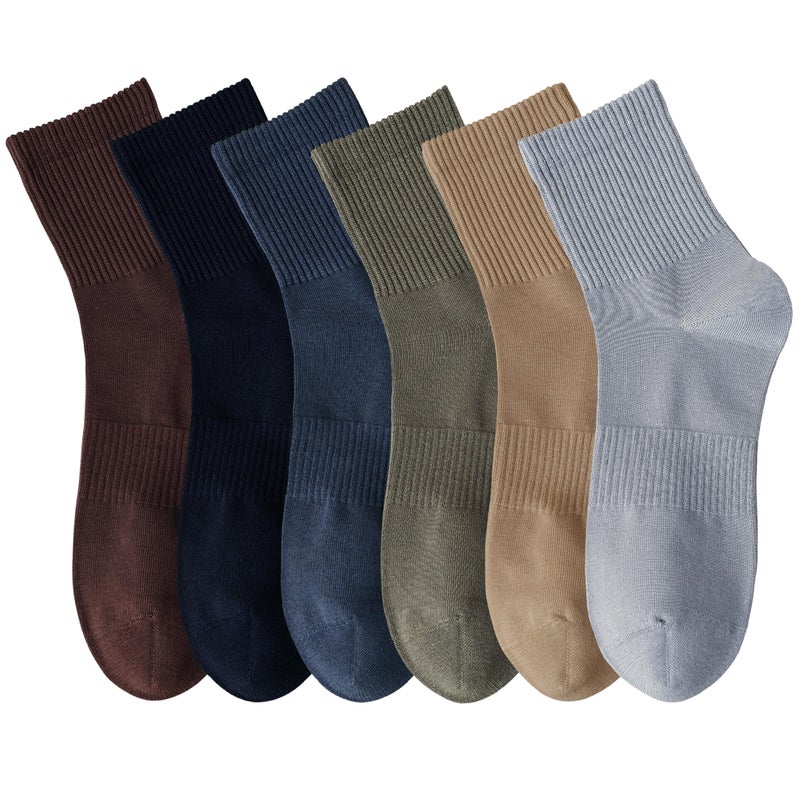 MAGIARTE Mens Mini Crew Above Ankle Pure Cotton Athletic Casual Multicolor Running Socks for men 6 Pack(Color#06L) - Image 1