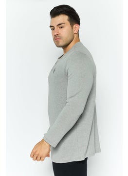 SKECHERS Men Sportswear Fit Long Sleeves Embroidered Outdoor T-Shirt, Grey  - Image 3