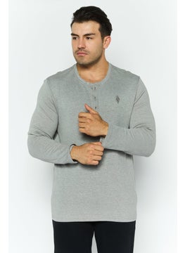 SKECHERS Men Sportswear Fit Long Sleeves Embroidered Outdoor T-Shirt, Grey  - Image 1
