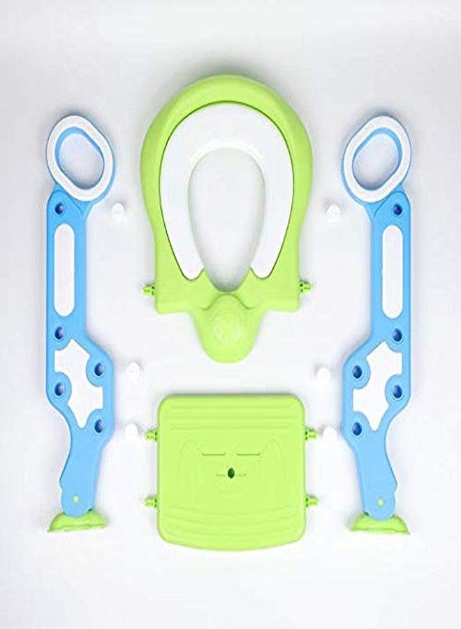 LAFILLETTE Baby Comfort Foldable Toilet Ladder Seat, Non-Slip Foldable Ladder Potty Training Toilet Seat Stool Boys Girls Kids Toilet Ladder(Green) - Image 4