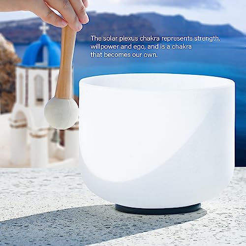 Lycrystal وعاء غناء ليكريستال 8 بوصة نغمة E شاكرا البطن وعاء كريستالي مزجج مع مطرقة وحلقة O للشفاء الصوتي والتأمل - Image 3