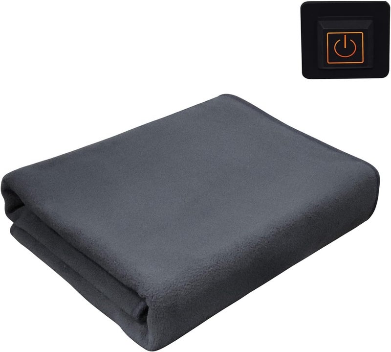 klarako 59 X 31.5In Electric Blanket Quick Heating Cape Thermal Skirt Electric Blanket 3 Heating Levels USB Powered with Large Capacity Pockets Washable Back Extension Equipment (Grey, One Size) - Image 2