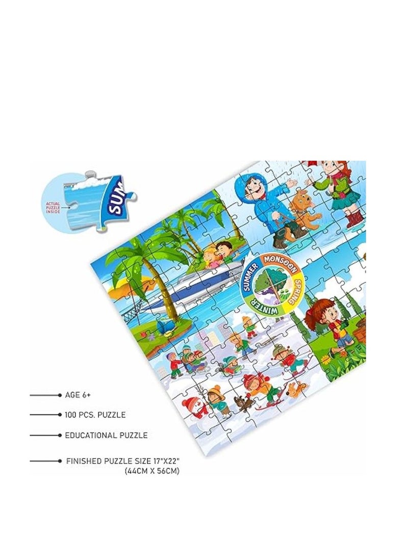 FOUR SEASONS PUZZLE,100-PIECE JIGSAW PUZZLE