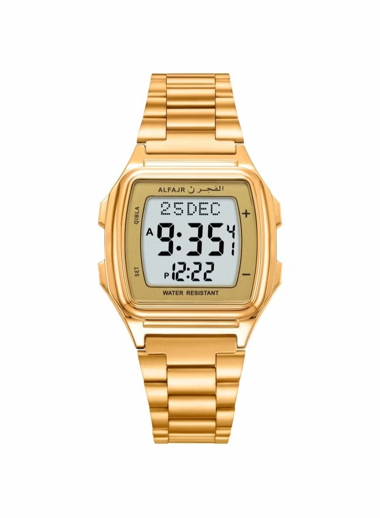 الفجر ساعة رقمية رجالية مقاومة للماء مصنوعة من الفولاذ المقاوم للصدأ WP-04GW