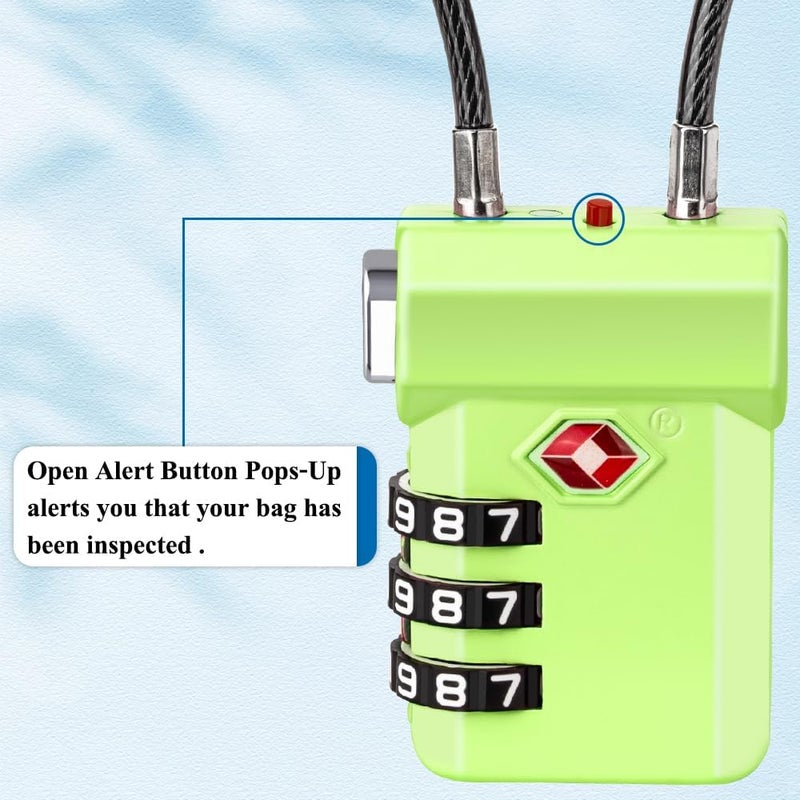 SURE LOCK TSA Approved 3-Digit Combination Luggage Locks – Open Alert Indicator, Re-settable Code with Zinc Alloy Body, Easy-Read Dials for Suitcase, Backpack, Gym Locker & Toolbox (Multiple Colors) - Image 4