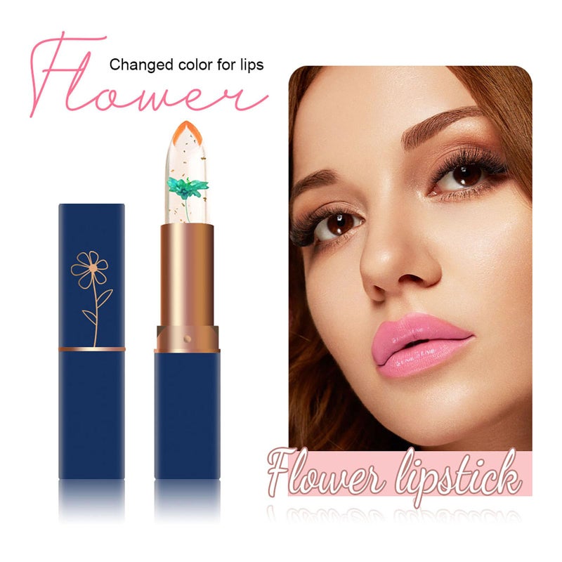 Aseawave 6 PCS pH Color Changing Lipstick, Crystal Flower Jelly Lipstick Glimmer Balm for all Skin Tones, Soft Tint & Subtle Shimmer Effect (Pink) - Image 4