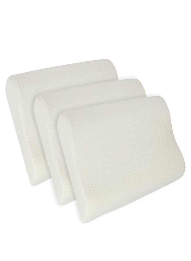 Sleepsia Cervical Contour Memory Foam Pillow, for Neck Pain Orthopedic Contour Pillow for Back Support (Pack of 3) - Image 2