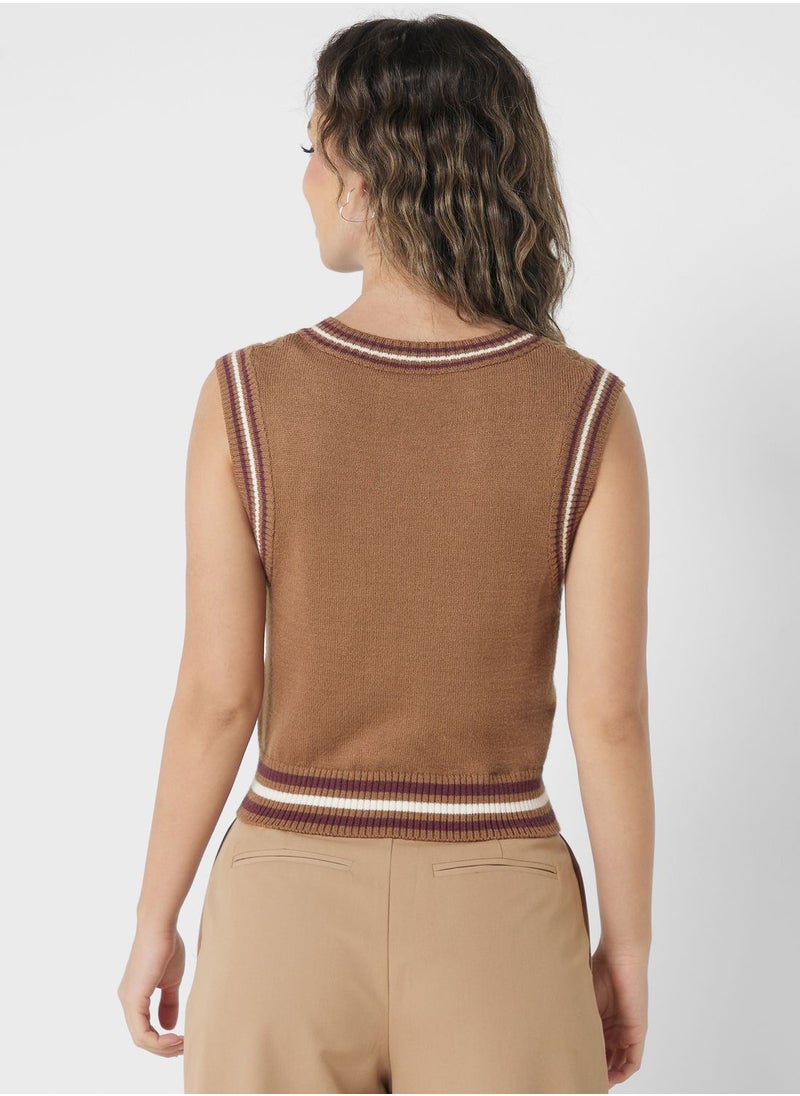 ONLY - V-Neck Knitted Sweater - Image 1