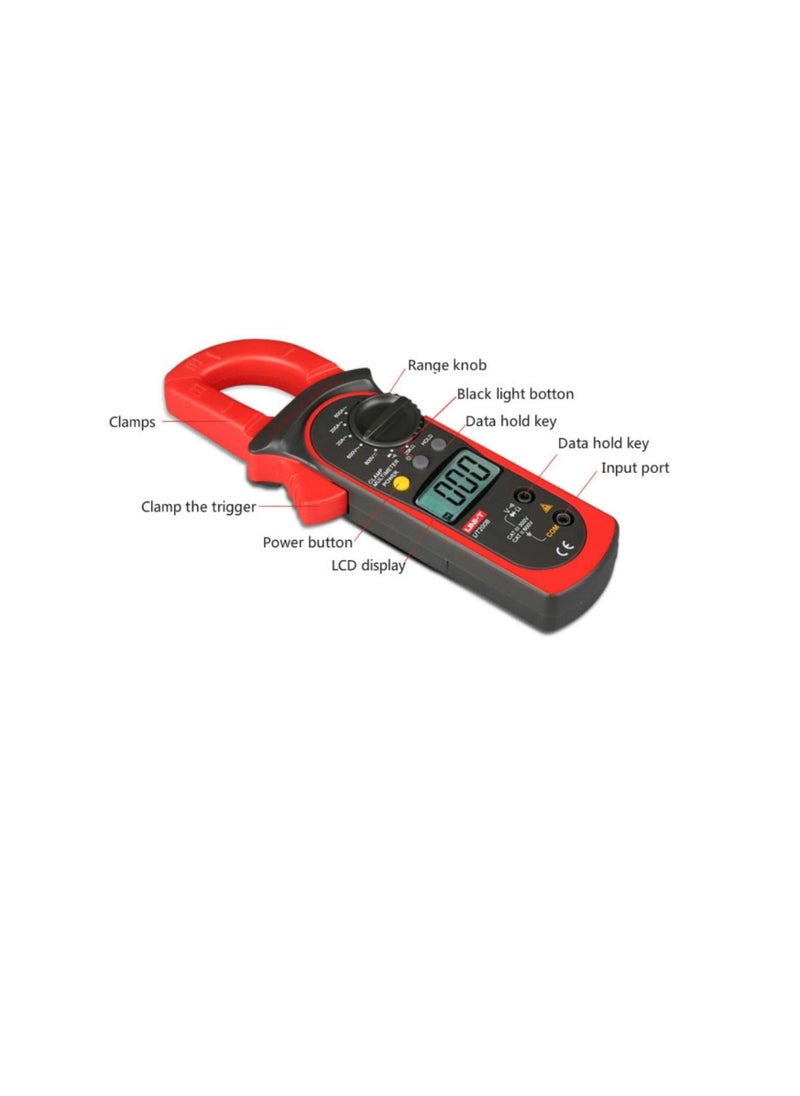 UNI-T - UNI-T UT200A LCD Digital Clamp Meter AC Current AC/DC Voltage Resistance Tester Backlight Ohm DMM DC AC Voltmeter AC Ammeter - Image 1