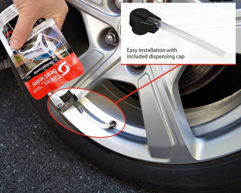 TireJect Automotive Compact Car 2-in-1 Tire Sealant & Bead Sealer Kit for tire Repair of leaks and punctures - Image 3