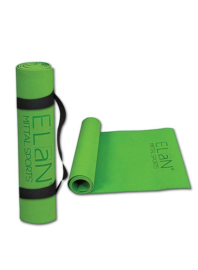 Elan Yoga Mat 4MM Anti Slippery Green – Non-Slip Exercise and Fitness Mat for Yoga, Pilates, Stretching and Home Workouts - Image 1