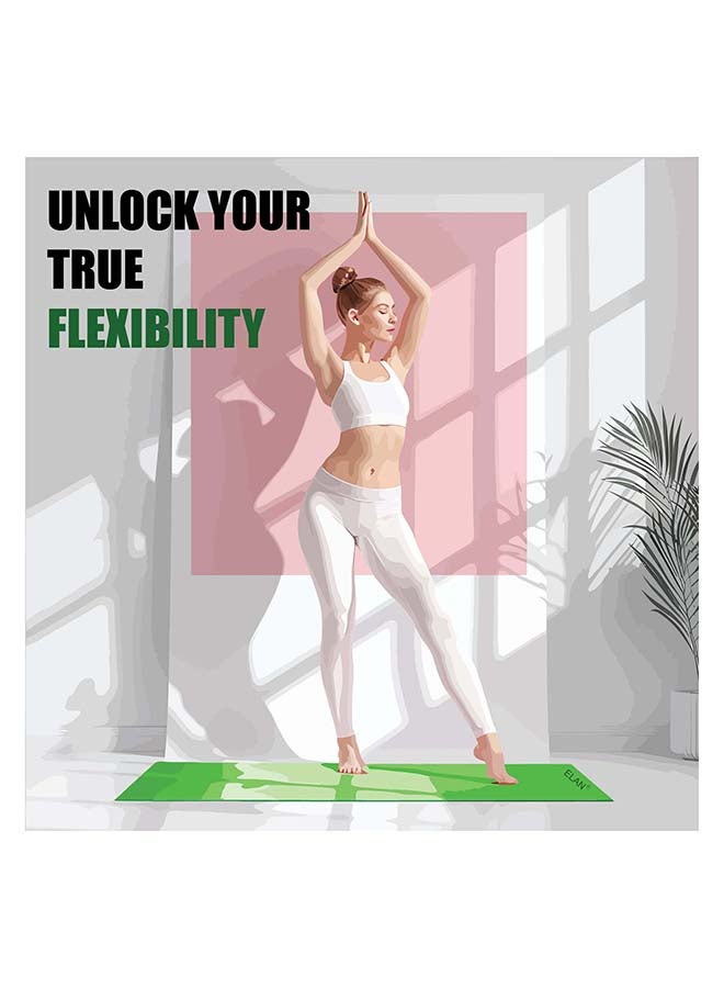 Elan Yoga Mat 4MM Anti Slippery Green – Non-Slip Exercise and Fitness Mat for Yoga, Pilates, Stretching and Home Workouts - Image 3